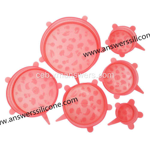 Custom reusable stretch food silicone lids set sa6